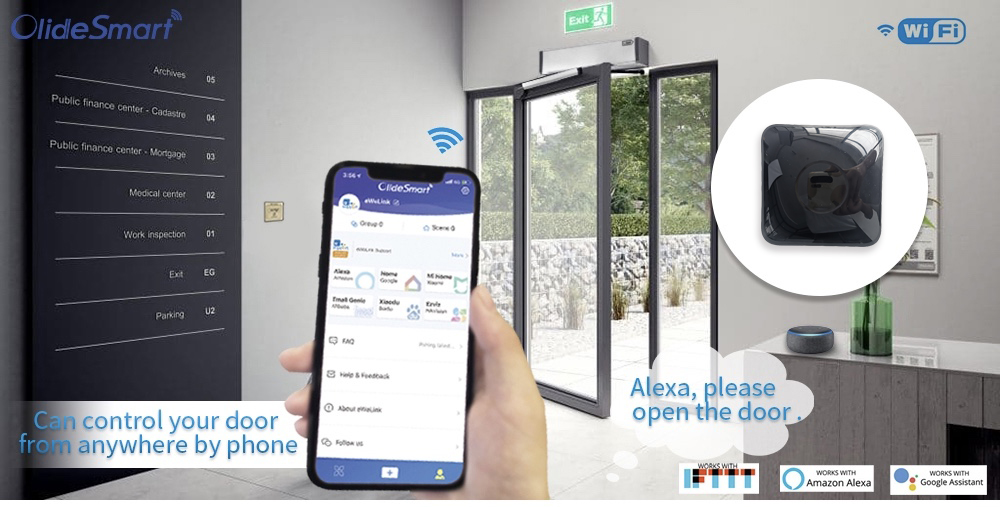 olide WiFi electric door closer with smart universal remote