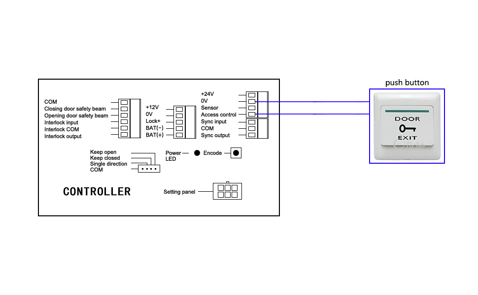 swing door opener SW120 wiring connection details